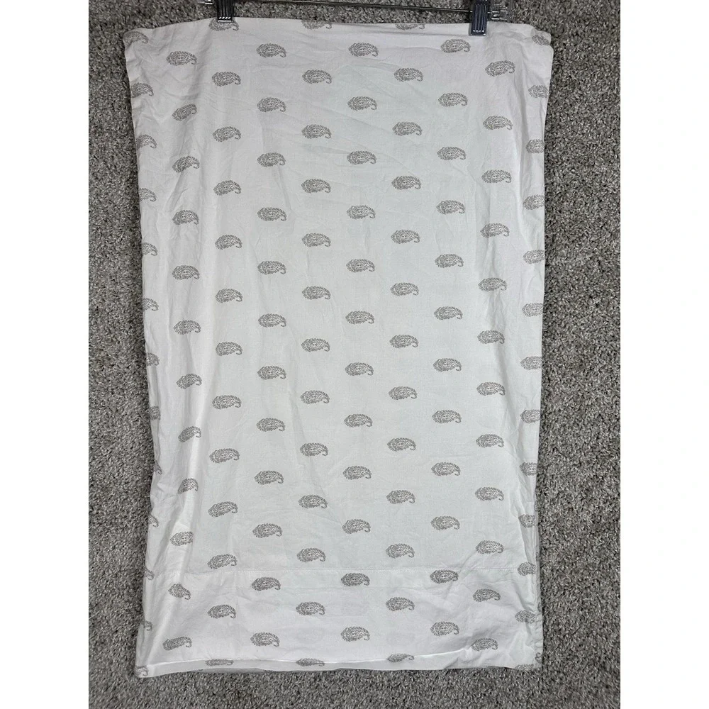 RH Teen Washed Block Print Paisley Pillowcase Single Replacement Gray White‎